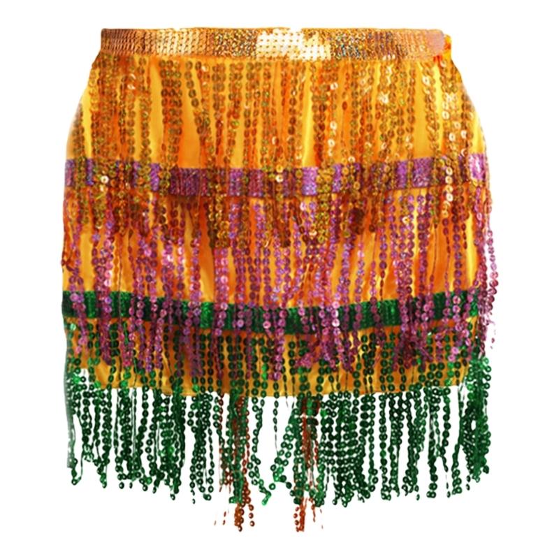 Belly Dance Dress Skirt Sequins Tassels Party Dress Women Music Festival Party Outfit Accessories for Festival Parties 1