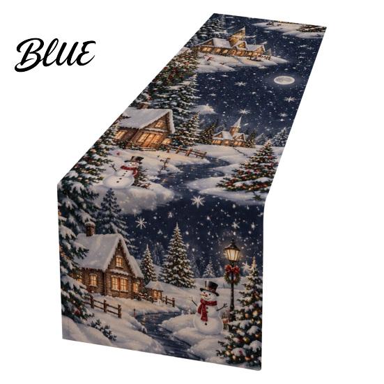 Decorative Table Cover for Christmas Flower Runner Holly Berries Dining Decor Poinsettia Gingerbread Easy to Clean Runner Man Festive Holiday Party