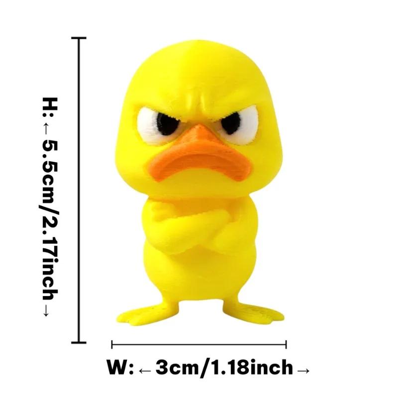 2pcs 3D Printing Angry Yellow Duck Statue Angry White Eyed Funny Duck Humorous Indoor/outdoor Home Decoration and Car Decoration