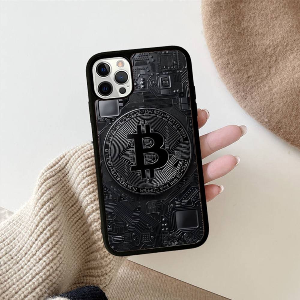 Luxury B-BitcoinS PC+TPU Phone Case For IPhone 11 12 13 14 15 16 17 Plus Pro Max Cover