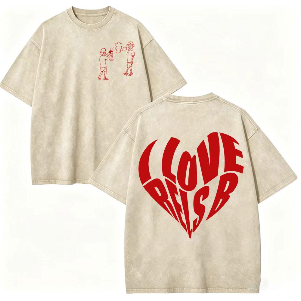 Vintage Washed Rapper Rels B Album Merch Tshirts Men Women Hip Hop Fashion Short Sleeve T Shirt Summer Casual Cotton Tshirts