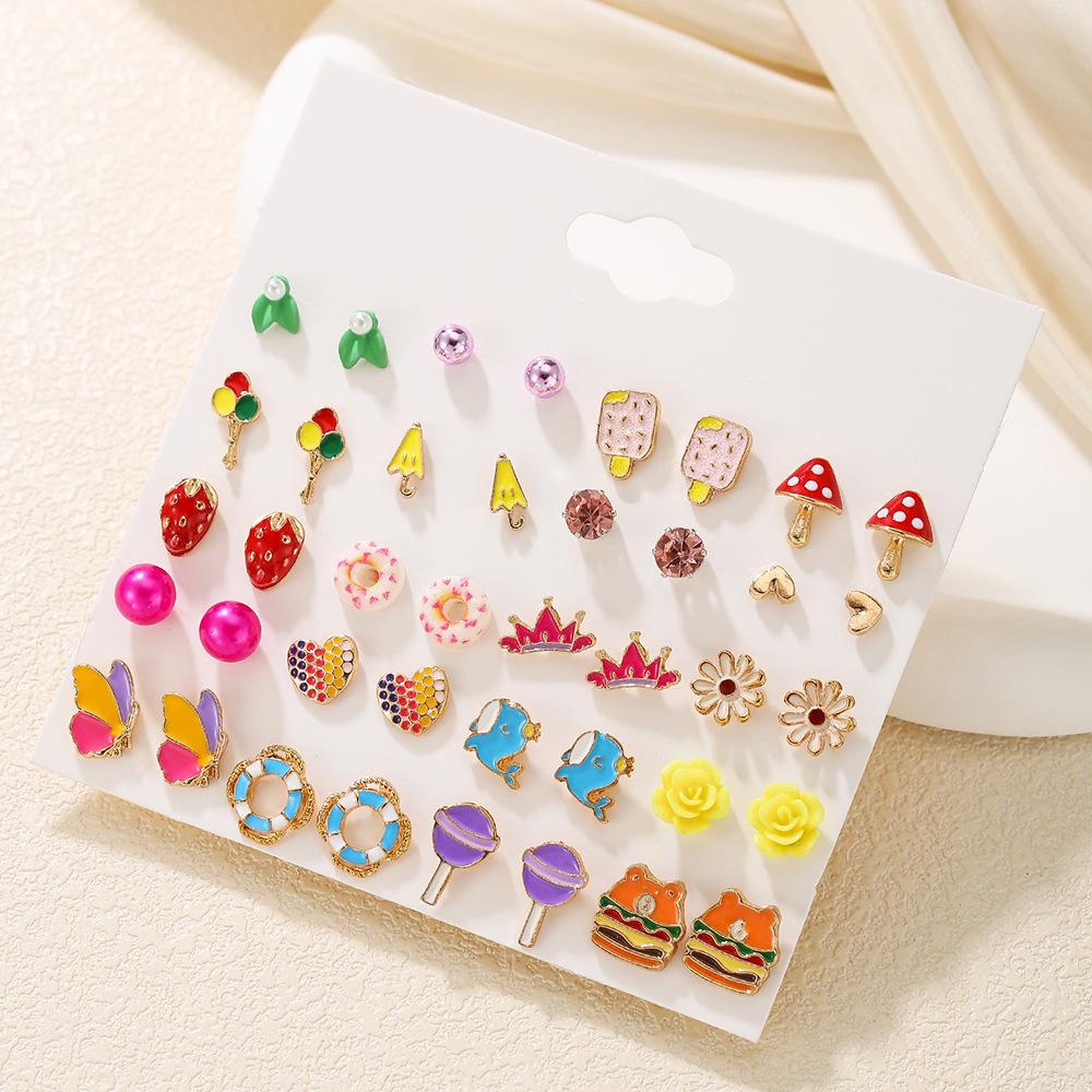 Oil drop stud earrings, niche high-end sense free of charge, small and cute cartoon animal mini earrings ins wind women's earrings