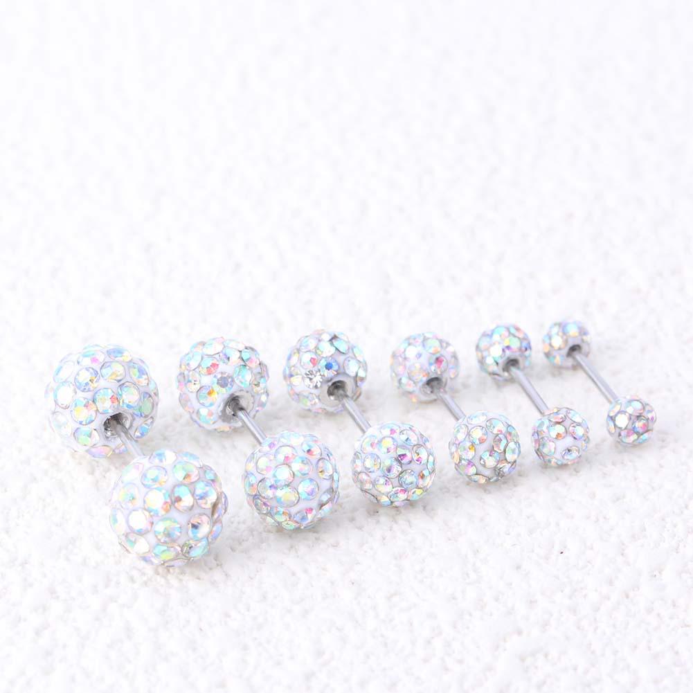 Exquisite Polymer Clay & Titanstahl Kugelstecker Ohrringe 3-8mm - Hochwertiger Ohrschmuck mit Schraubverschluss