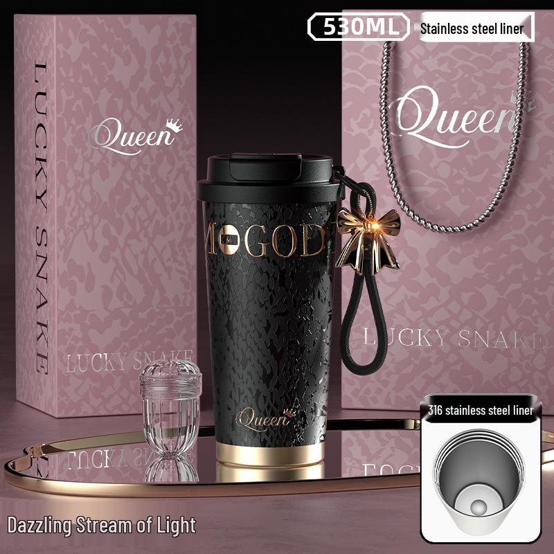 Goddess Ceramic 316 Insulated Coffee/Water Gift Cup with Straw
