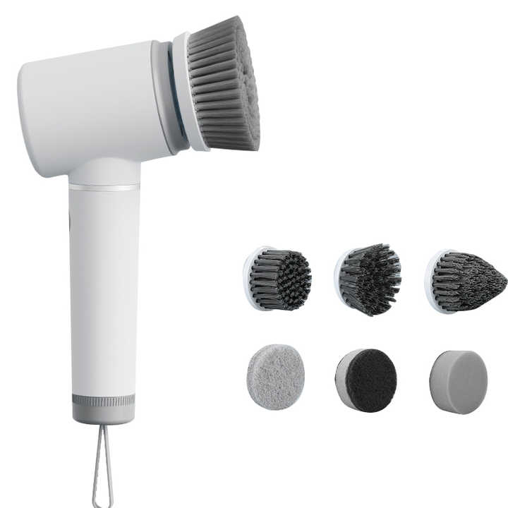 Multi-Functional Electric Cleaning Brush Detachable Brush Heads Bathroom Kitchen USB Rechargeable Cleansing Brush 220-240V