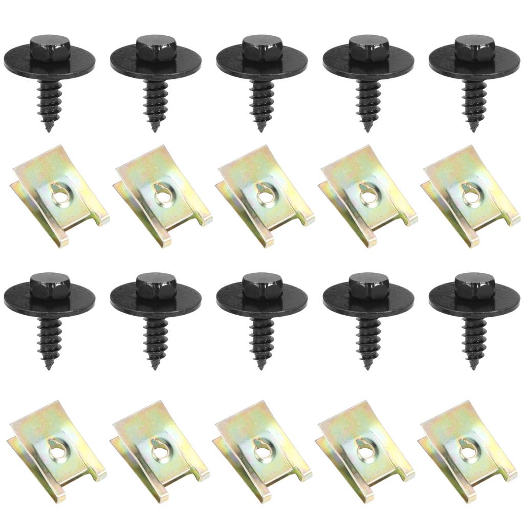 Car Fender Bumper Cross Head Screws U Nuts Kit Engine Cover Clip Splash Guard Fasteners For BMW 07147129160 07129904150