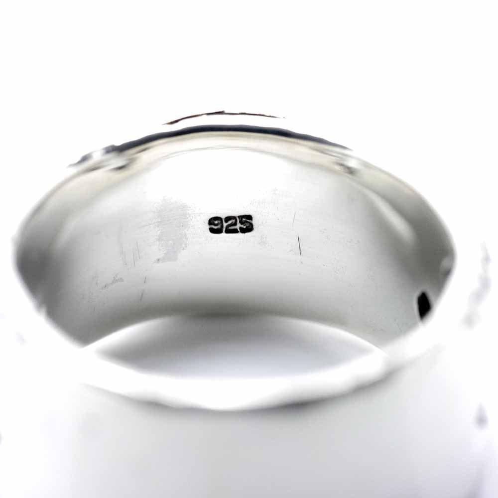 [Silver One] Miraculous Medal Flat Cutout Cross Maria Sterling Silver 925 Ring Men's [Size 19] Christian Miraculous Medal Ring