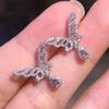 Elegant Light Luxury Pink Zircon Earrings for Women High-End Temperament Trendy Zircon Accessory