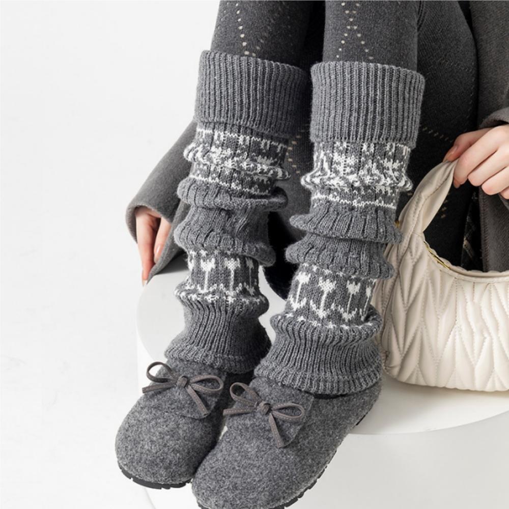 

Warm Leg Pile Socks Knitted Knitted Leg Cover Women Leg Warmers Retro For Women Jk Lolita Dress Matching One Size