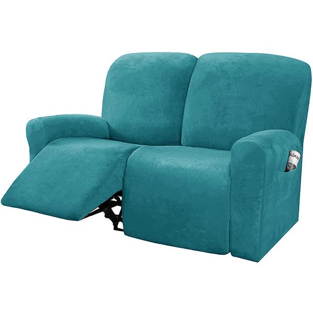Velvet Recliner Sofa Cover Plush Solid Color Machine Washable Lazy Boy Sofa Slipcover Living Room Elastic Arm Sofa Cover For Furniture