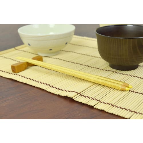 Aoba Chopsticks, Dishwasher Safe, Natural Wood, Colored Pencils, Pretty Yellow, 22.5cm