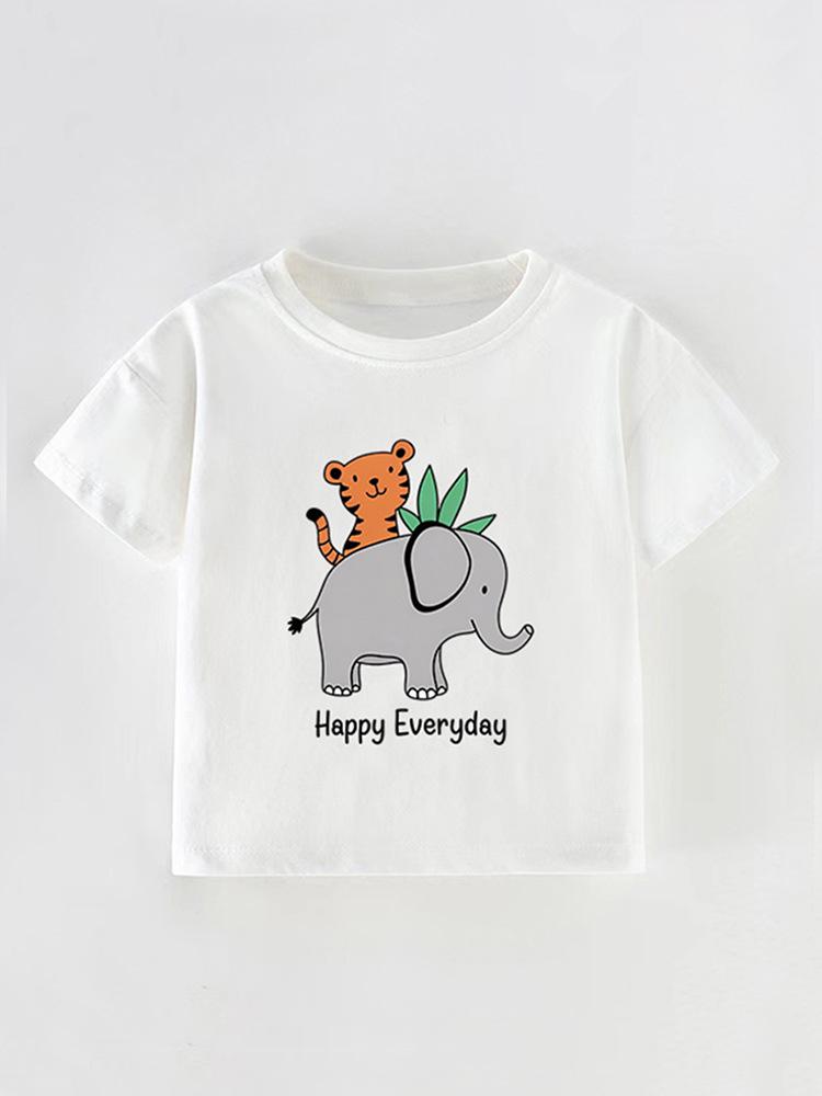 2026 Stylish Cartoon Short-Sleeve Summer Tops for Toddlers and Kids Aged 1-5