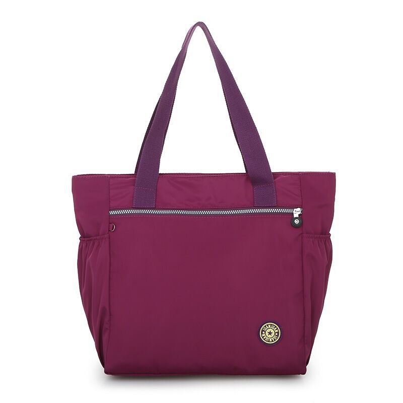 New Women'S Bag Solid Color Tote Bag Commuting Shoulder Bag Leisure Simple Mommy Go Out Bag Large Capacity Nylon Handbag