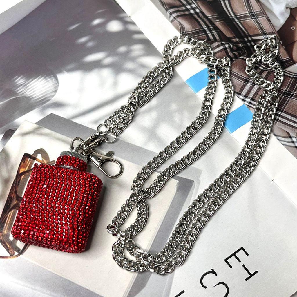 Water Diamond Mini Crossbody Bag With Pearl Chain For Streetwear Fashion