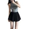 2024 Elastic Waistband Super Short Pleated Skirt, 32 cm Length, No Safety Pants