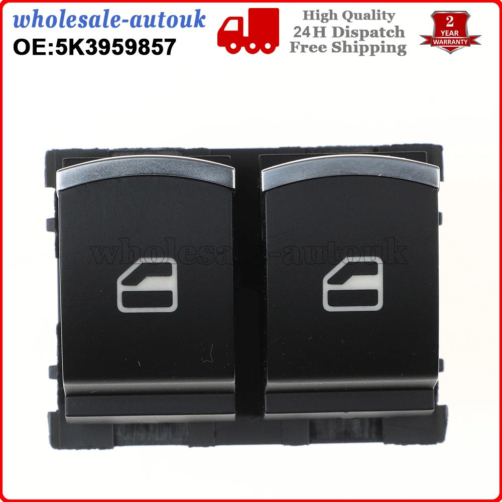 2PCS Window Switch Button For VW Golf Seat Altea Driver Side 5ND959855 5K3959857