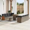 11-Piece Garden Sofa Set with Grey Cushions Poly Rattan Acacia 3363278
