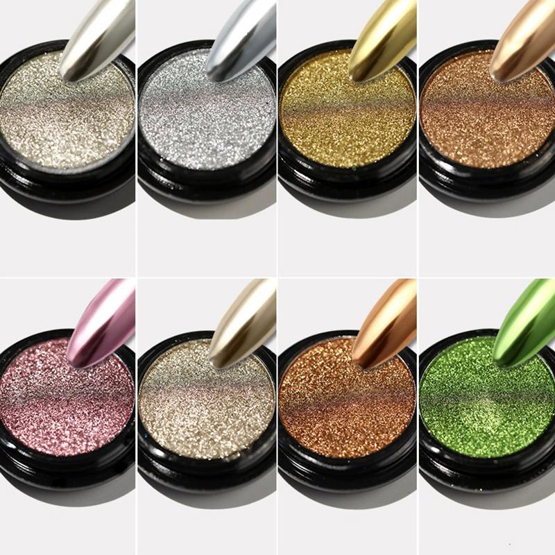 Aurora Pearl Silver Nails Glitter Dust Chrome Moonlight Silver Rubbing On Powder Shell Mirror Pigment Nail Art Supplies Decorati
