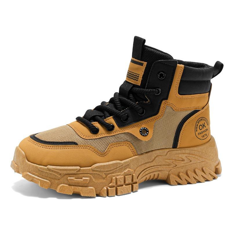 Fashion High Quality Men Desert Boots Safty&Work Shoes Outdoor Non Slip Damping Platform Mountaineering Shoes British Men's Ankle Boots