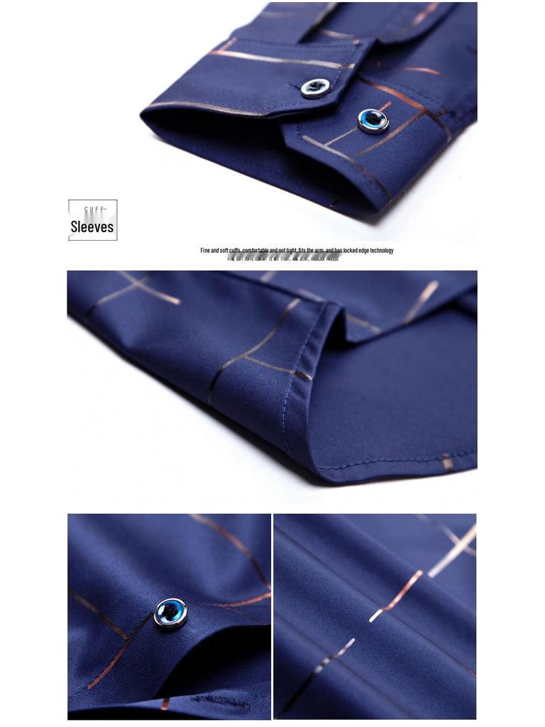 Men's Striped Long-Sleeve Shirt: Casual and Stylish for Spring and Autumn