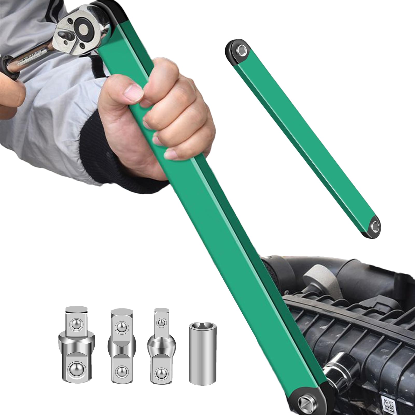 Offset Adapter Wrench, Multi-Function Ratchet Wrench Extension Tool - Manual Offset Clamp for Industrial Diesel Engine Maintenance