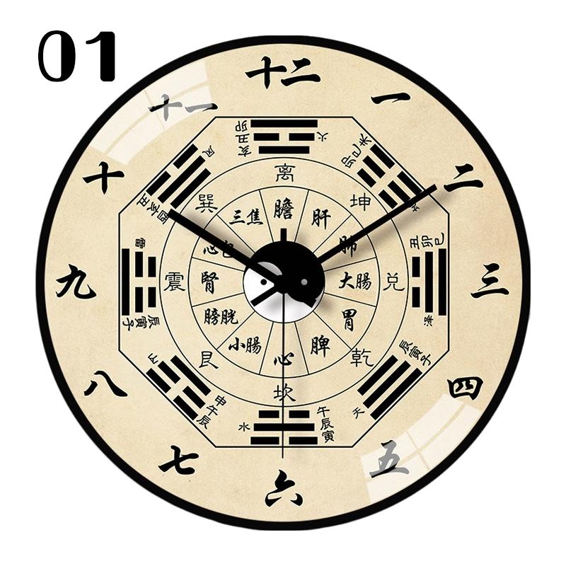 8inch 20cm Feng Shui Wall Clock Traditional Chinese Medicine Art Wall Decor Tai Chi Bagua Wealth and Good Lucky Home Decoration
