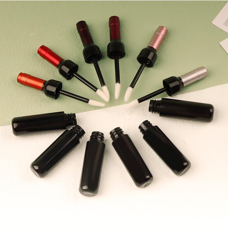 5ml Korean-Style Red Wine-Inspired Lip Gloss Tube, Plastic, Round, In Stock