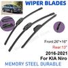3PCS For KIA Niro 2016- 26" + 16"+ 13" Front Rear Wiper Blades Windshield Windscreen Window Cutter Accessories