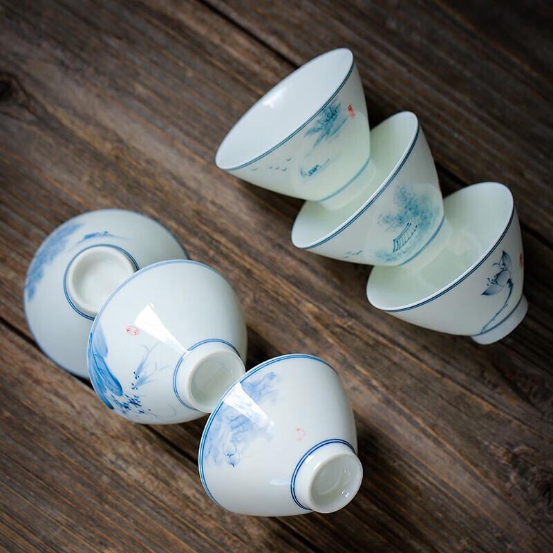 Hand-painted Ceramic Teacup Set