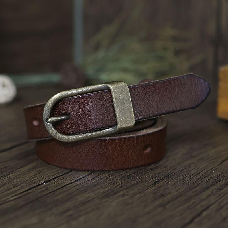 

Belt female real pin buckle cowhide women s decoration fashionable and simple leather jeans belt versatile casual belt 120CM хакі