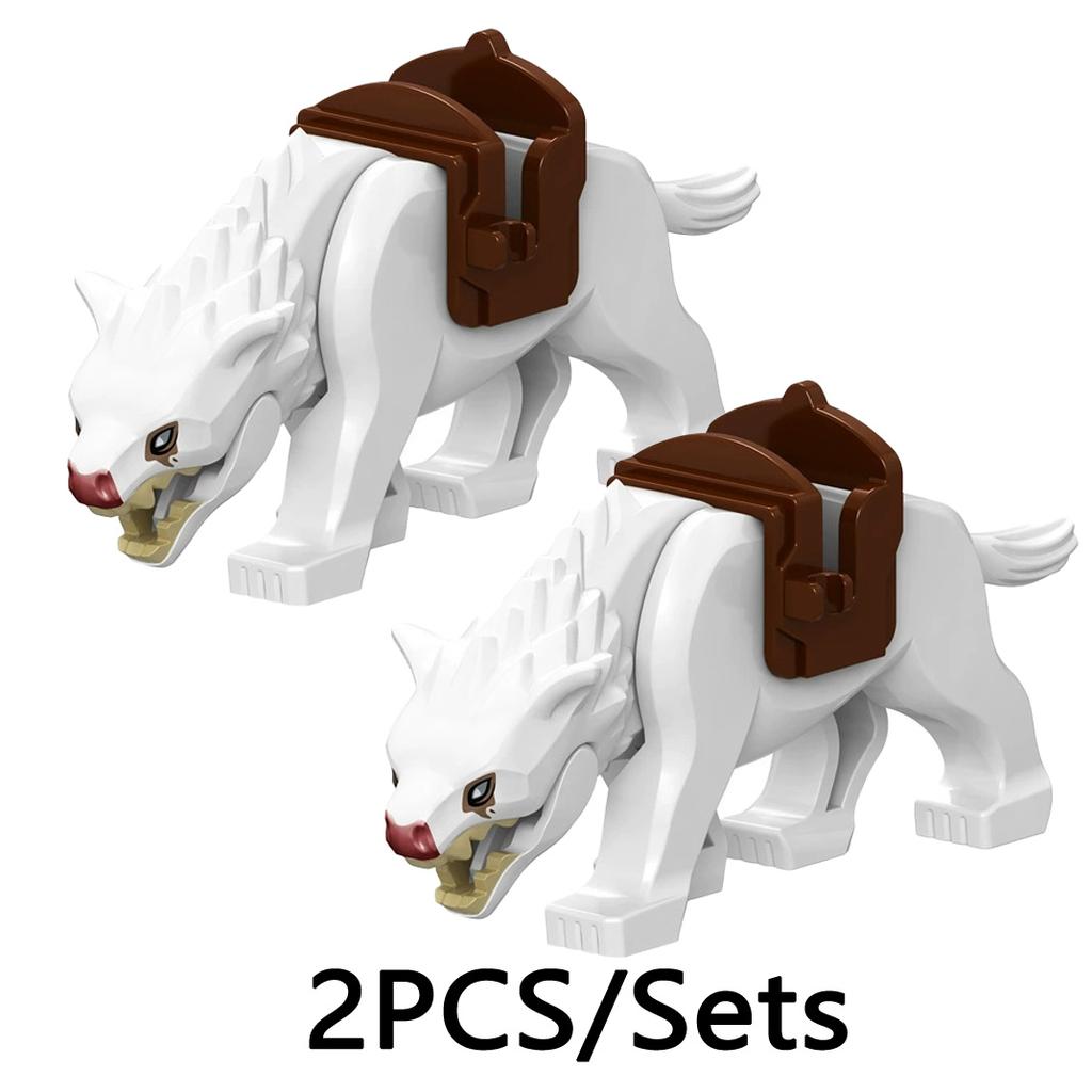 MOC Medeival Knights Horse Building Blocks Crow Wolf Warhorse Eagle Lion Green Dragon Warrior Bricks Toys Kids Gift
