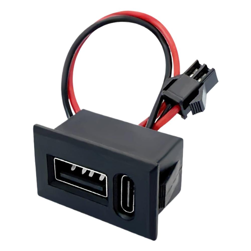 

USB-A + USB-C Embedded Port Module | Dual Charging Port | 11cm Wiring | Stable Power & Data Transfer for Car/3C Devices