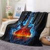 Guitar Print Flannel Blanket, High Quality Comfortable for All Seasons, Home Decor, Warmth and Comfort, Perfect for Christmas Gifts