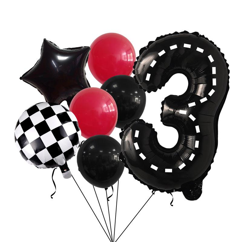 Racing Balloon Bouquet Printing Latex Aluminum Film Digital Birthday Set Venue Background Arrangement