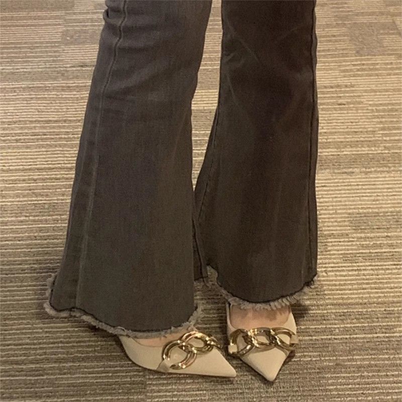 Nude High Heels Women's 2025 New Design Sense Niche French Thin Heels Pointed Princess Not Tired Feet Single Shoes Women