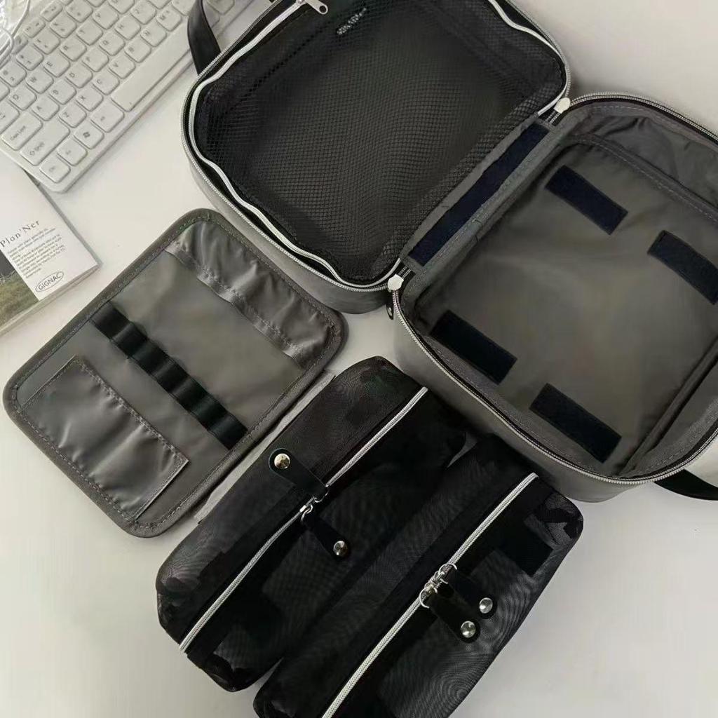 Spacious Cartoon Travel Makeup Bag: Portable, Multi-Compartment, and Three-in-One Design