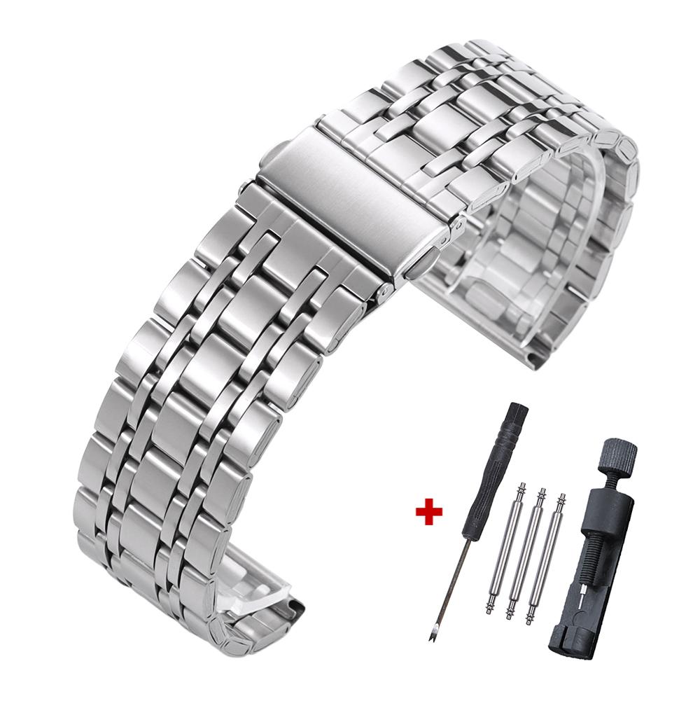 Stal nierdzewna Bransoleta do zegarka Metalowe składane zapięcie Pasek do zegarka 20 mm 22 mm dla Seiko dla Omega dla Huawei dla Samsunga Opaska na nadgarstek