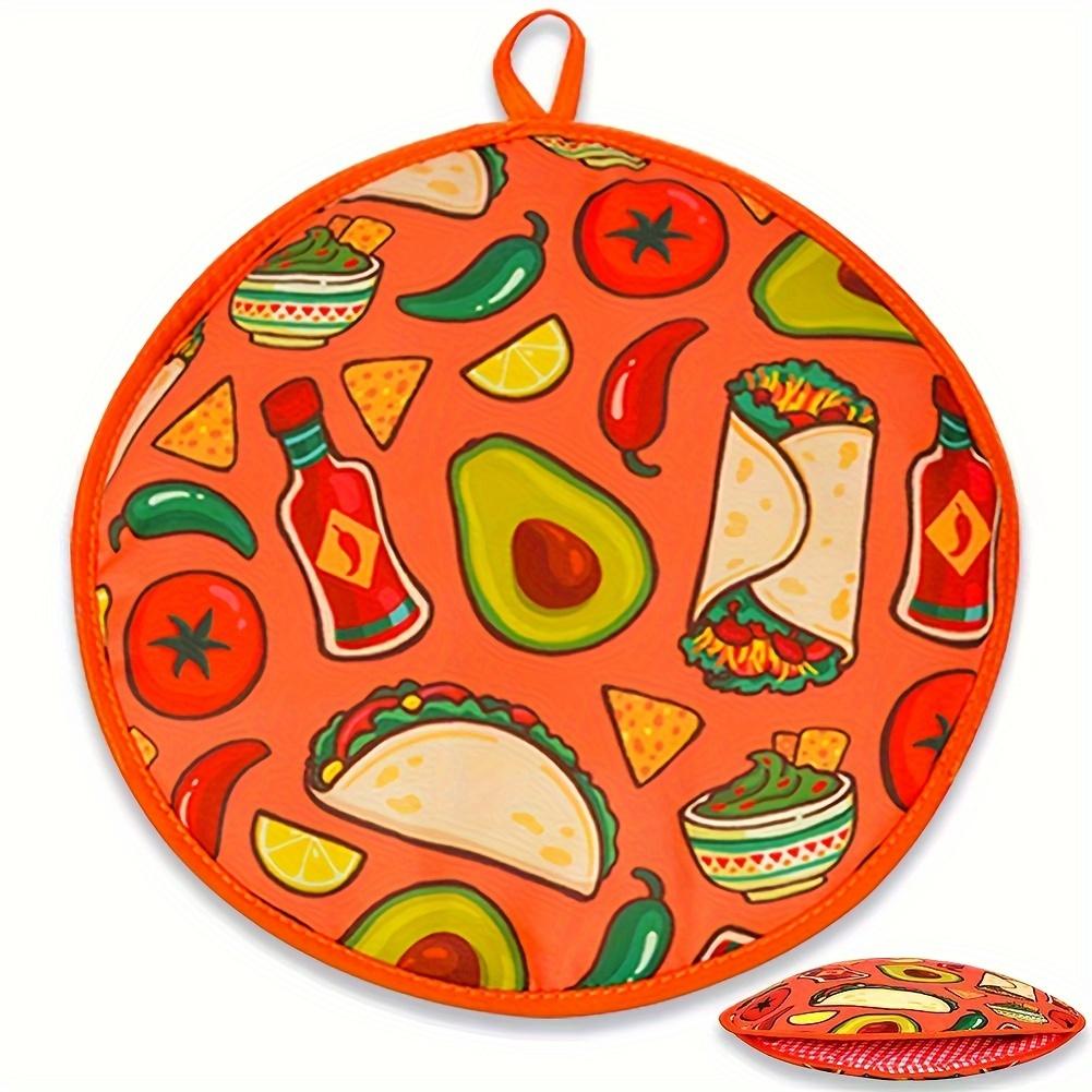 1Pc LDQ 12-Inch Insulated Tortilla Warmer Pouch - Microwave Safe, Keeps Tortillas Warm for Up to One Hour, Fruit Pattern Design