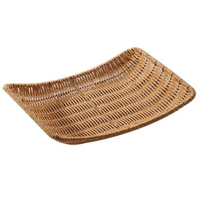 Piatto da Portata Intrecciato in Plastica Rattan Forma Ellittica Cesti da Portata Intrecciati Piatto da Portata Solido Contenitore Frutta Verdura Torta