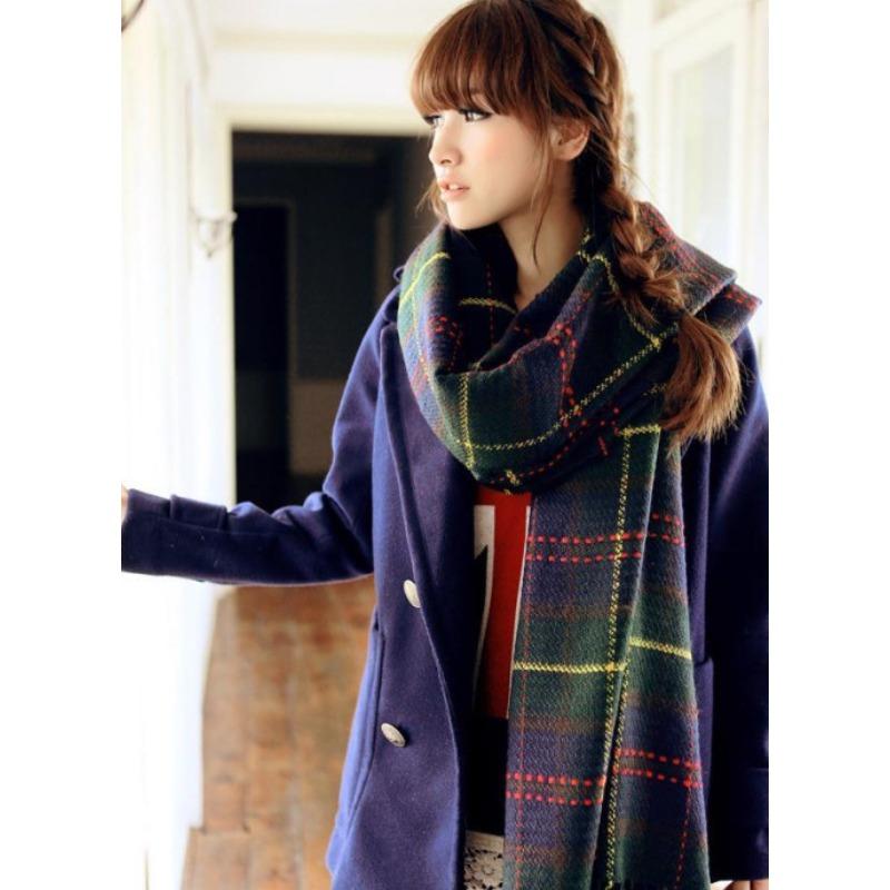 

Autumn and winter new cashmere plaid scarf women s versatile fringed warm high-end scarf shawl Yiwu 200cm