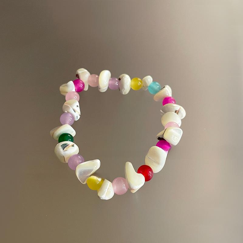 Round Shell Beaded Bracelet, Simple Temperament, High-end Bracelet, Niche Versatile Fashion Holiday Style Jewelry