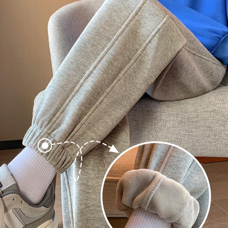 Women's Mid Rise Sweatpants Harem Pants Loose Fit Fleece Lined Jogger Pants With Pockets