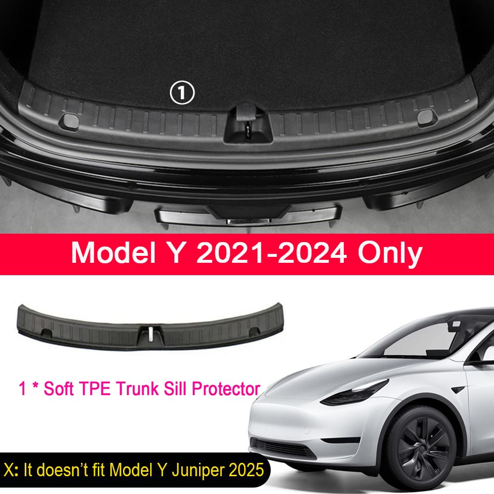 

USVOTOV Trunk Sill Cover Protector for Tesla Model 3 Y Juniper Launch Highland 2026 2026 Threshold Bumper Guards Anti-dirty Pad