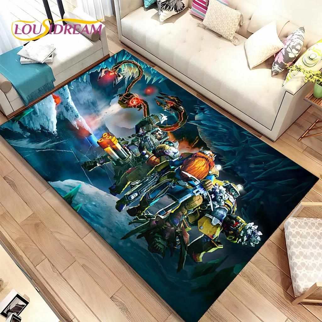 3D DRG Deep Rock Galactic Game Gamer Area Rug,Carpet Rug for Living Room Bedroom Sofa Doormat Decoration,kids Non-slip Floor Mat