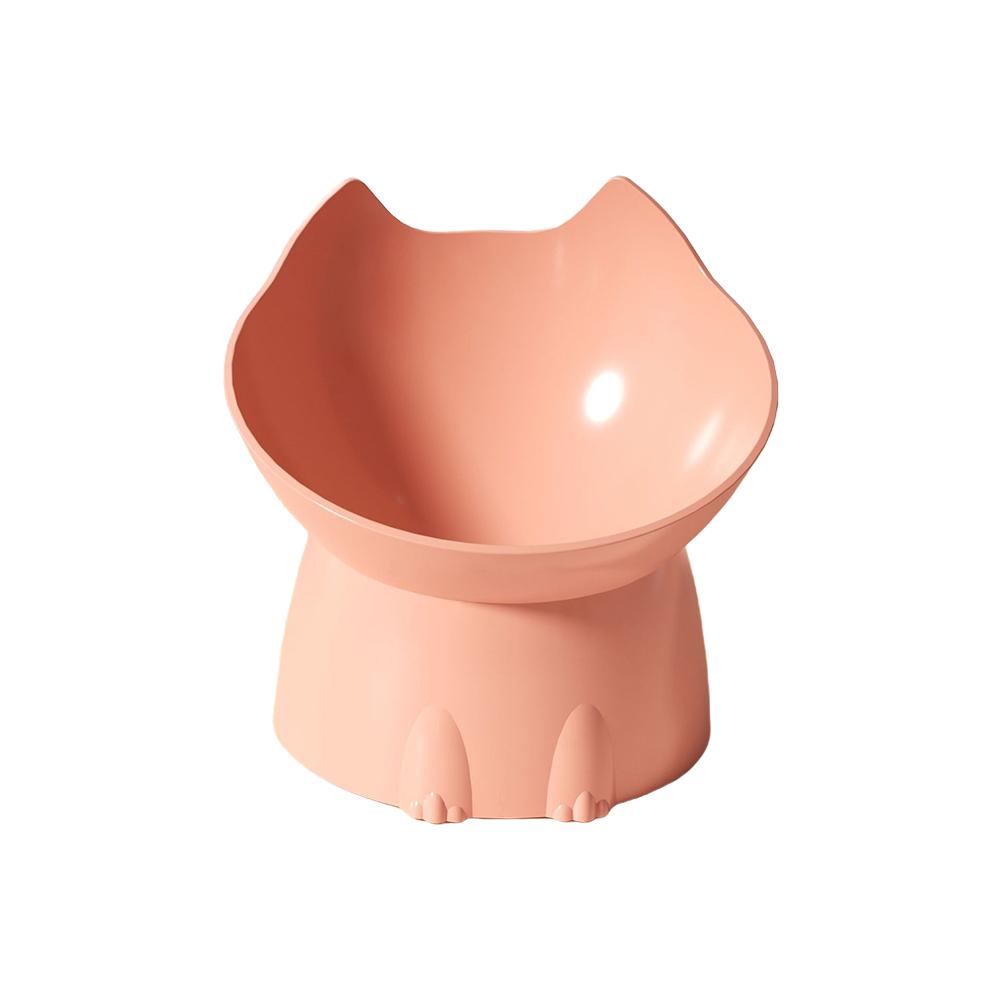 

1pc WhiskerWare Elevated Cat Bowl, Anti-Tip Plastic Raised Pet Feeding Dish with Tilted Edge, Neck Protection Kitty Food