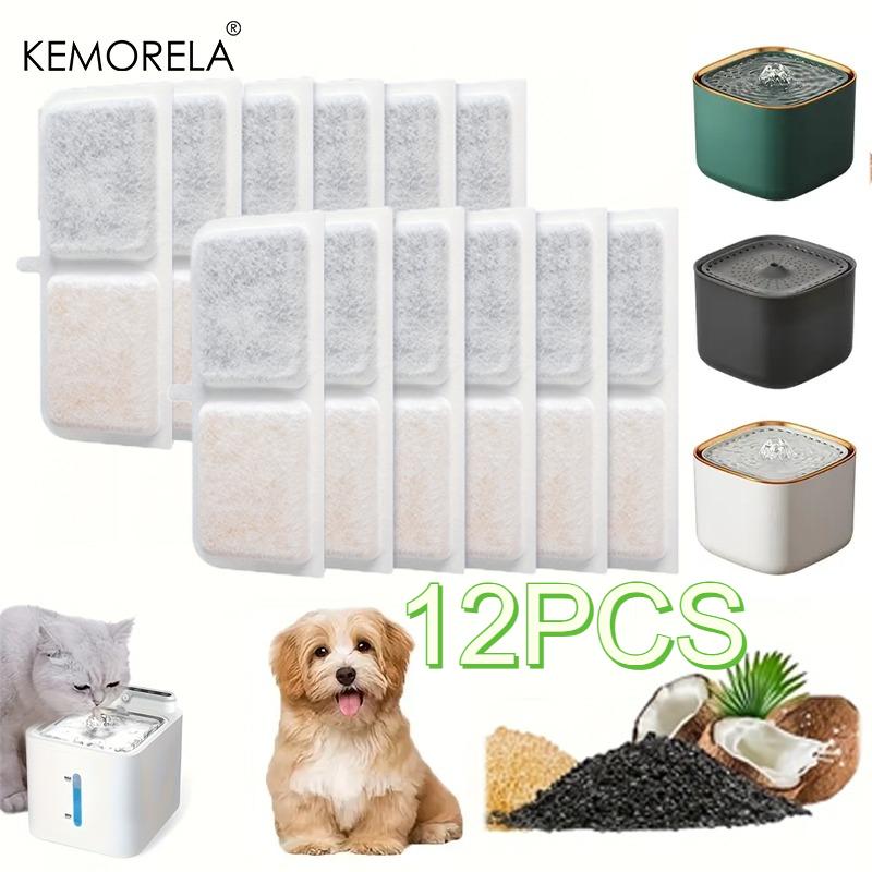Activated Carbon Cat Water Fountain Filters, 6/12PCS Replacement for Most Pet Water Dispensers - Fit for Clean Drinking Water