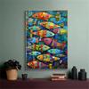 Abstract Colorful Fish In The Sea Canvas Posters and Prints Painting Vintage Home Kitchen Wall Art Decor Mural No Frame