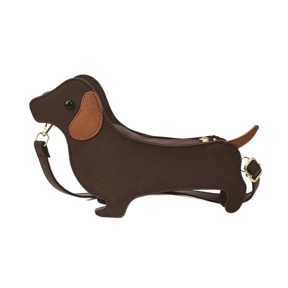 Three-dimensional Dachshund Crossbody Bag Large Capacity Retro Phone Bag  Friends