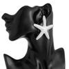 Ohrstecker mit übertriebenem Sternmotiv, für Sommer, Strand, Ozean, personalisierbar, trendig, Urlaub, Kunstperle, Seestern, Metallohrring für Frauen und Mädchen
