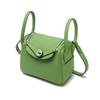 New First-layer Cowhide Lindy Bag, Genuine Leather Shoulder Messenger Bag, Fashionable Doctor Bag, Mini Bag, Silver Buckle, Silver.